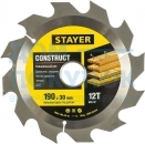 Пильный диск Construct line для древесины с гвоздями (190x30 мм, 12Т) Stayer 3683-190-30-12