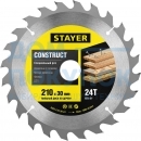 Пильный диск Construct line для древесины с гвоздями (210x30 мм, 24Т) Stayer 3683-210-30-24
