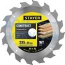 Пильный диск Construct line для древесины с гвоздями (235x30 мм, 16Т) Stayer 3683-235-30-16