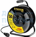 Удлинитель на катушке STAYER RX 315, 50 м, 3700 Вт, 4 гнезда 55077-50