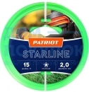 Леска Starline в блистере (15 м; 2.0 мм; звезда; зеленая) PATRIOT 805205008