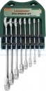 Набор ключей гаечных комбинированных трещоточных в металлическом кейсе или на пластиковом держателе, 10-19 мм, 8 предметов Jonnesway W45108S