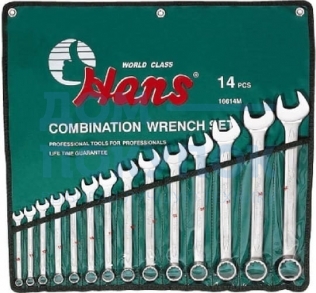 Комплект комбинированных ключей Hans 10-32мм 14 шт 16614M