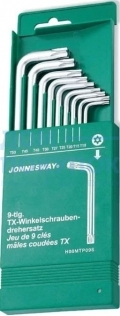 Набор ключей торцевых TORX® с центрированным штифтом Т10-50, 9 предметов Jonnesway H08MTP09S