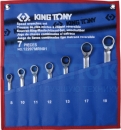 Набор комбинированных трещоточных ключей в чехле из теторона (8-19 мм, 7 предметов) KING TONY 12207MRN01