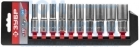 Набор удлиненных торцовых головок МАСТЕР (10 шт; 8-19 мм; 3/8"; Cr-V) Зубр 27655-H10